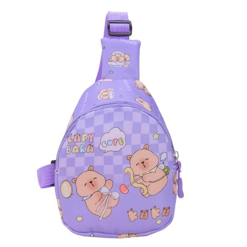 Pattern Animal Capybara Single Shoulder Crossbody Chest Bag Fashion Gift Kids