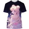 2024 Street Wear T-shirt Funny T-shirt Sailor Moon Street Wear Top Female 3D Printed Female Graphic Anime Girl y2kMen's Clothing