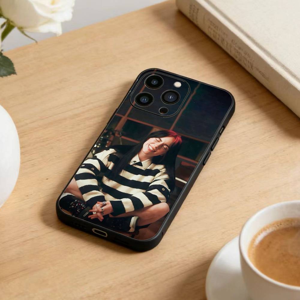 Чехол для телефона W-Singer Билли Айлиш для iPhone 17 16 15 14 13 12 Max Plus Силиконовый Черный Чехол