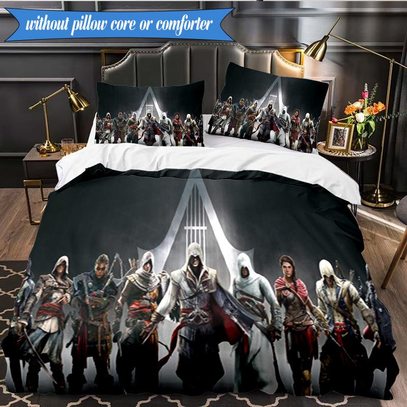 Assass Warrior 3pcs K-pop music group Bedding set,Ideal for Bedroom, Dormitory,Including Duvet Cover And 2pcs Pillowcases,Fan gifts