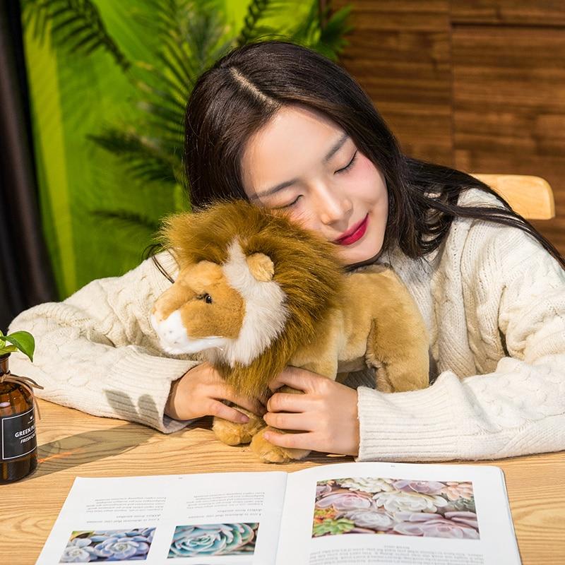 Мягкие плюшевые игрушки с имитацией льва, милые настоящие лесные животные, куклы-левы, прекрасный подарок на день рождения, декор комнаты для детей