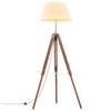 VidaXL Tripod Floor Lamp Brown Standing Lamp Pedestal Lamp Living Room Home Interior Honey and White 141 288077