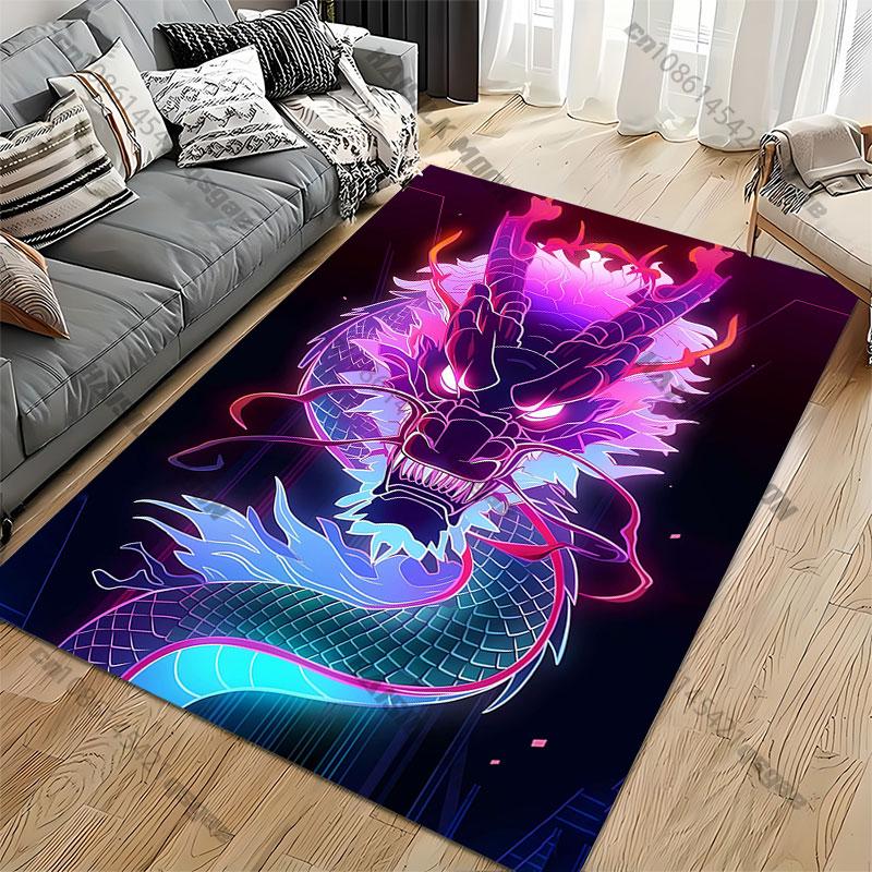 Fierce glowing mythical dragon spirit carpet Yoga living room room decor children's crawling mat doormat area rug games
