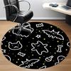 1pc Spooky-patterned Carpet for Office Non-Slip, Round Carpet, Soft & Comfortable, Carpet for Office, Lightweight Round Floor Mat