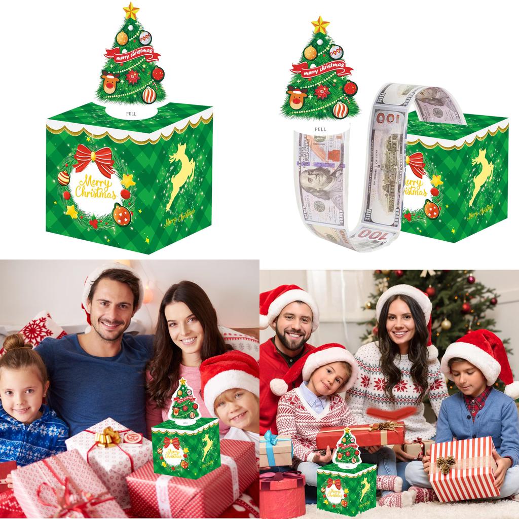 Подарочная коробка с узором на тему Рождественской зеленой елки, декор для рождественских и праздничных мероприятий