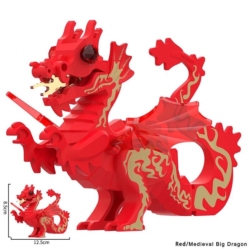 MOC креативные средневековые фигурки дракона, модель, строительные блоки, коллекция кирпичей, Brinquedos, игрушки для детей, подарки