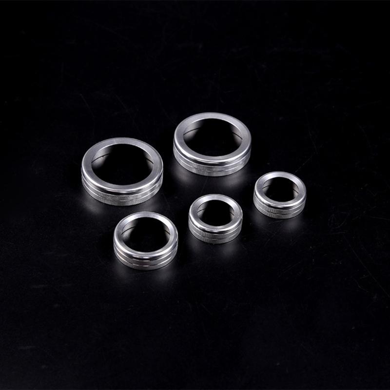 5 шт. алюминиевые автомобильные переключатели кондиционера воздуха кнопка ручка отделка крышка ручка громкости защитные кольца аксессуары используемые для транспортных средств