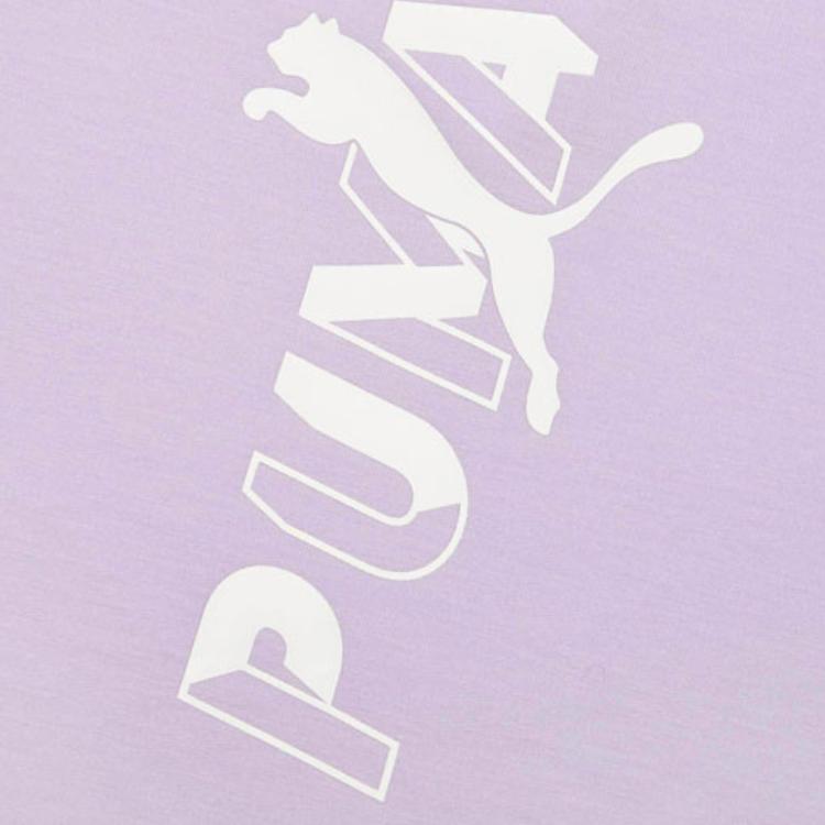 Puma Modern Sports Logo Print Round Neck Short Sleeve T-Shirt Women Tops Light-Lavender 585952-16
