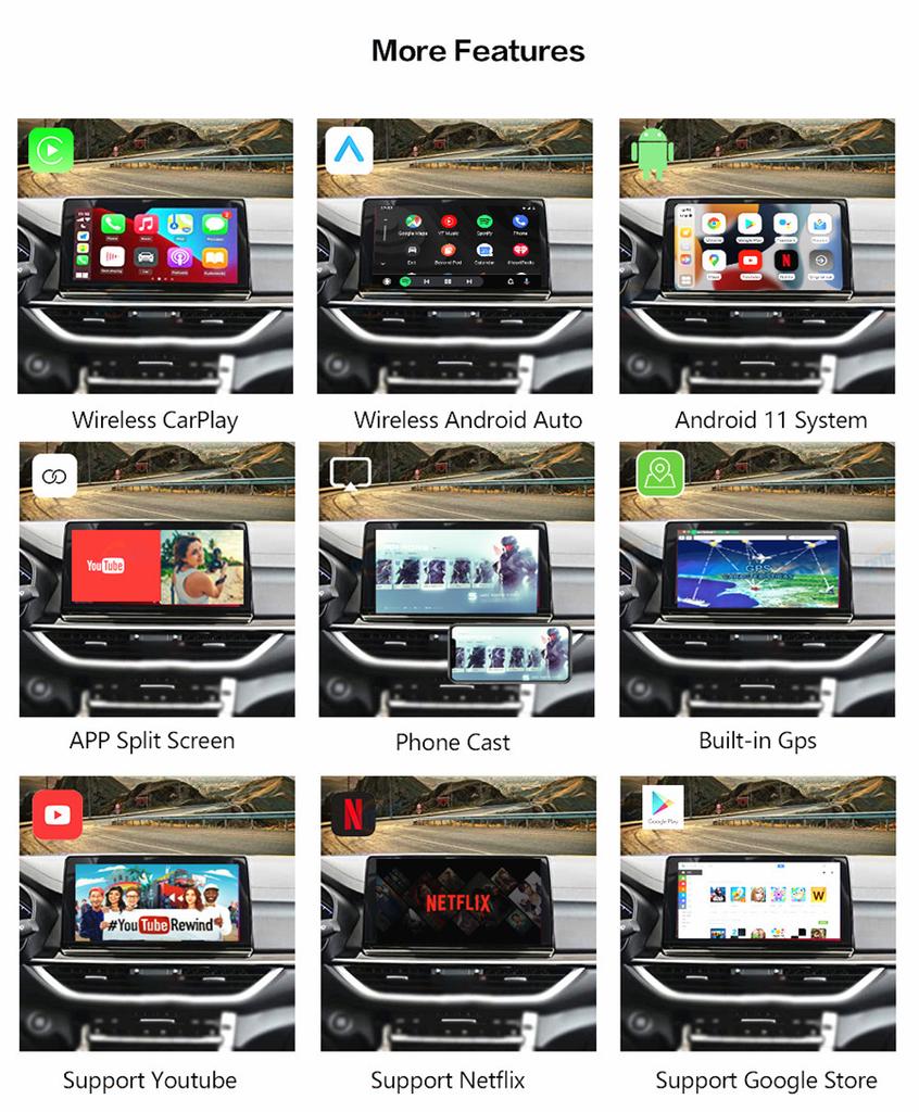 Android 11 Для Carplay Ai Box Автомобильный Мультимедийный Плеер Для Netflix Youtube 4G+128ГБ