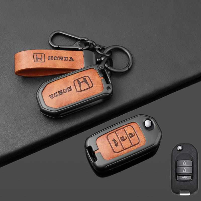 Zinc Alloy Car Flip Key Case Cover Shell For Honda Civic Accord City Odyssey CR-V XR-V HR-V Vezel Jade Jazz Crider Accessories