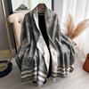 Mori Autumn And Winter Warm Advanced Sense Of Age Reduction Scarf Double-Sided Printed Cape Classic Color Versatile Scarf Women