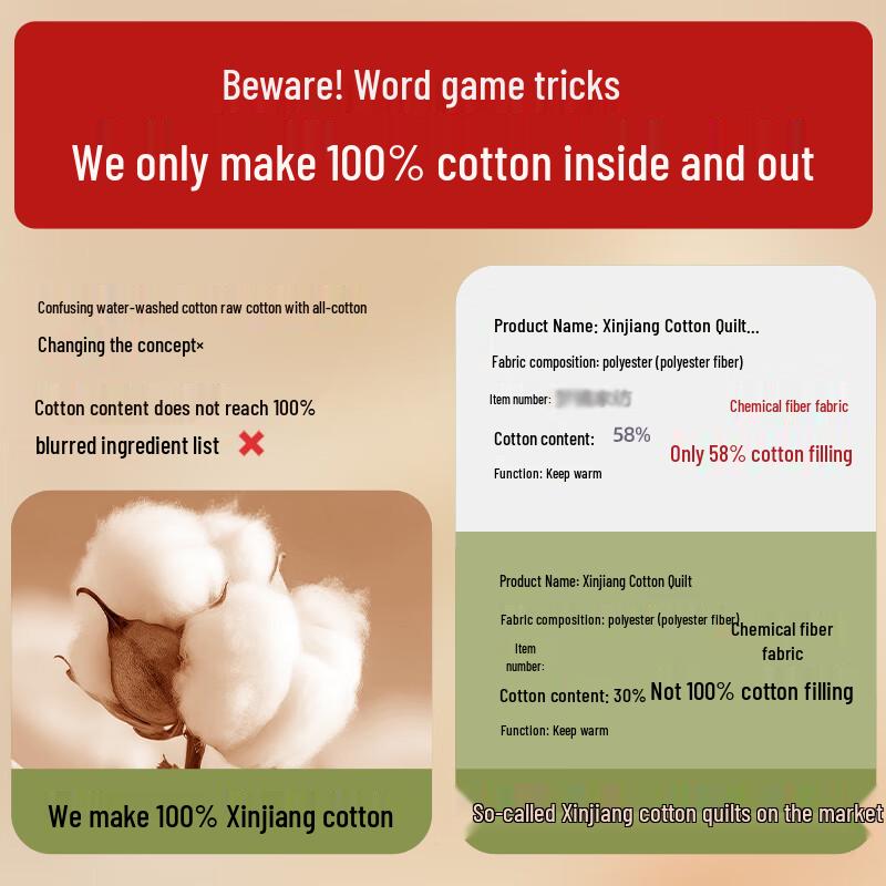 Mengshina 100% Pure Xinjiang Cotton Comforter