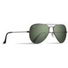 Sunglasses Glass Aviator Teardrop UV400 UV Protection Sunglass for Men Women Black Green Lens [Berikin] Men's Women's