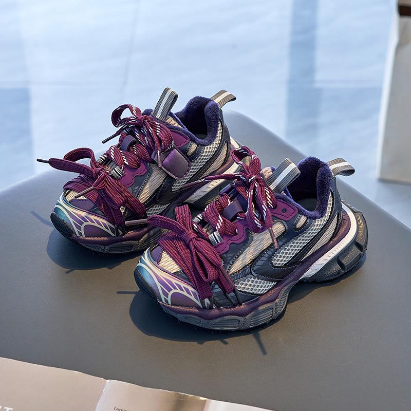 Толстые детские кроссовки на шнуровке, дизайнерские, черные, кожаные, высокого качества, для ходьбы, бега, для детей и девочек