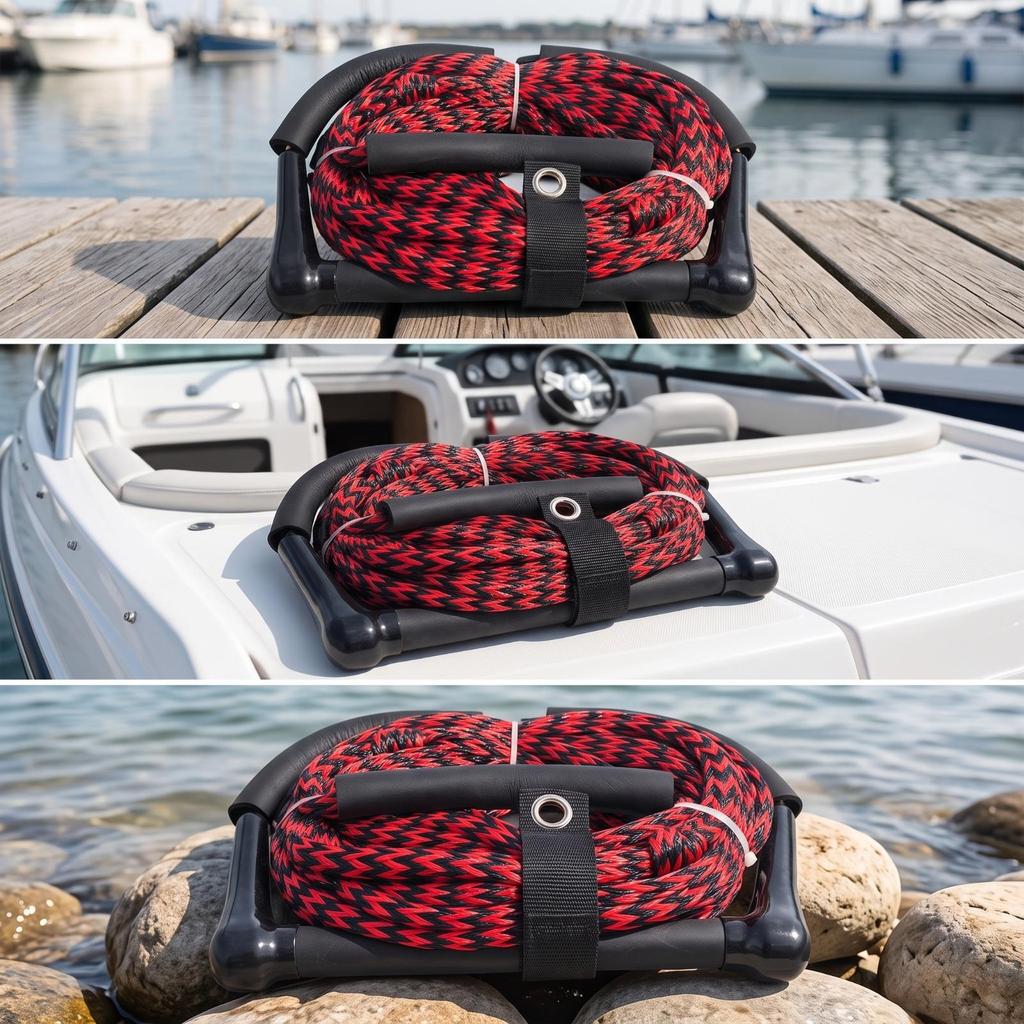 Трос для буксировки с двумя ручками Performance Grip, с мягкой накладкой, для водных лыж, для лодочного спорта
