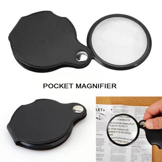 Slim Thin Reading Pocket Magnifying Glass 60mm 6x Loupe Folding Magnifier