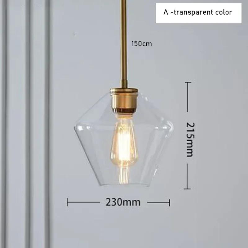 Nordic Modern Minimalist Glass Chandelier Coffee Shop, Restaurant Decoration, Electroplating Creative Bar Table Pendant Light
