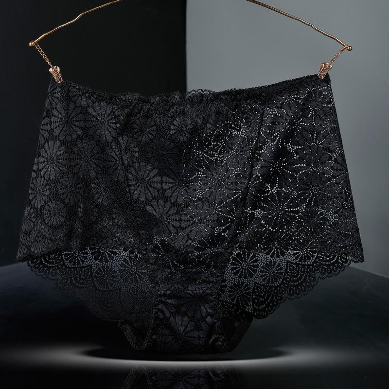 Женские трусики с высокой талией, сексуальное кружевное нижнее белье с вышивкой в виде снежинок, женские бесшовные трусики-лифчики больших размеров