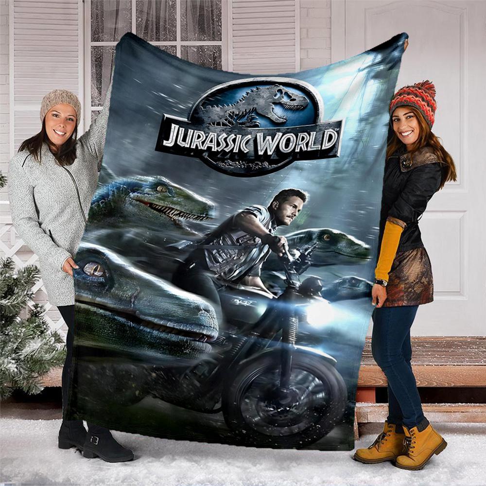 1 шт. Фланелевое одеяло Jurassic World для улицы, Уютное и теплое, Мягкое, С игривым дизайном, Для сна, Кемпинга,