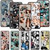 Luxury Black Phone Case For Xiaomi Redmi Note 11 10 9 8 7 Pro 9S 9A 9C 10s 8T K40 10C 10S Funda Cover Kimetsu Yaiba Demon Slayer