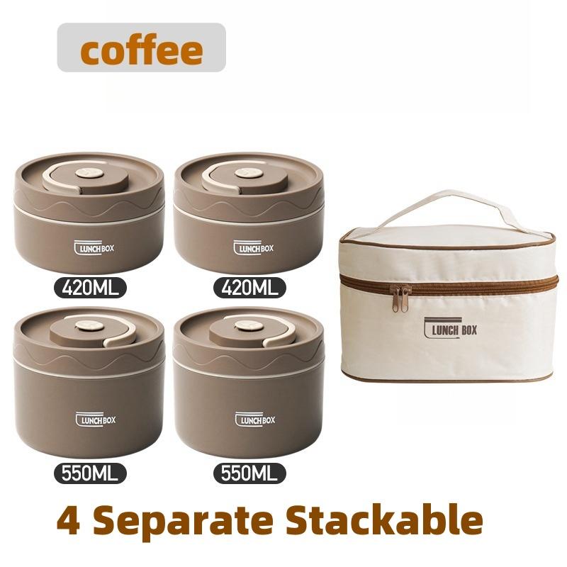 Thermal Insulated Bento Lunch Box and Bag, Thermos Lunchbox for Hot Food Containers Stainless Steel Meal Prep Airtight Container