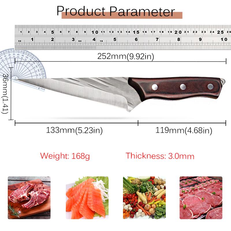 1PC Forging Boning Knife Chef's Knife Slaughtering Pigs Sheep Meat Cutting Knife Stainless Steel Cooking Knife