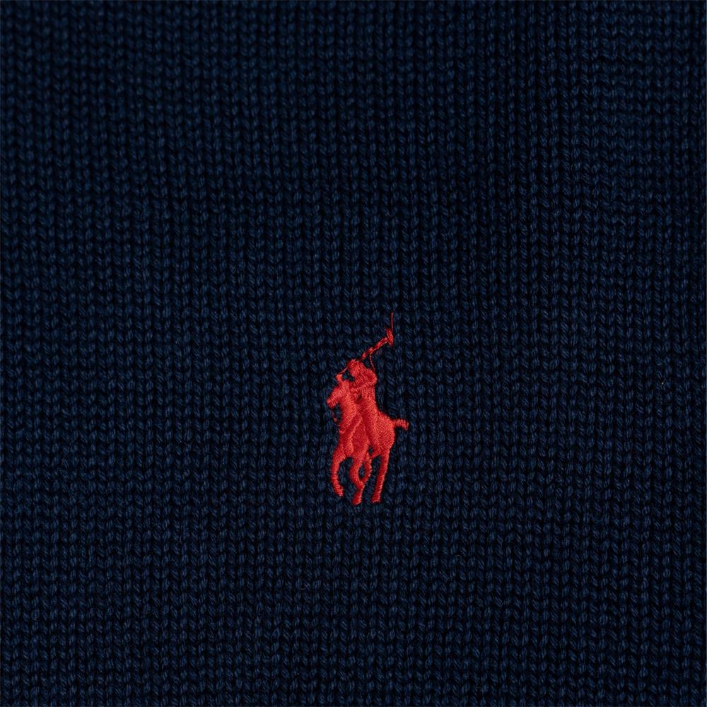 Polo Ralph Lauren Однотонный вязаный свитер с вышивкой в виде маленького пони, с высоким воротом и длинными рукавами, мужской свитер, темно-синий 710857915-002