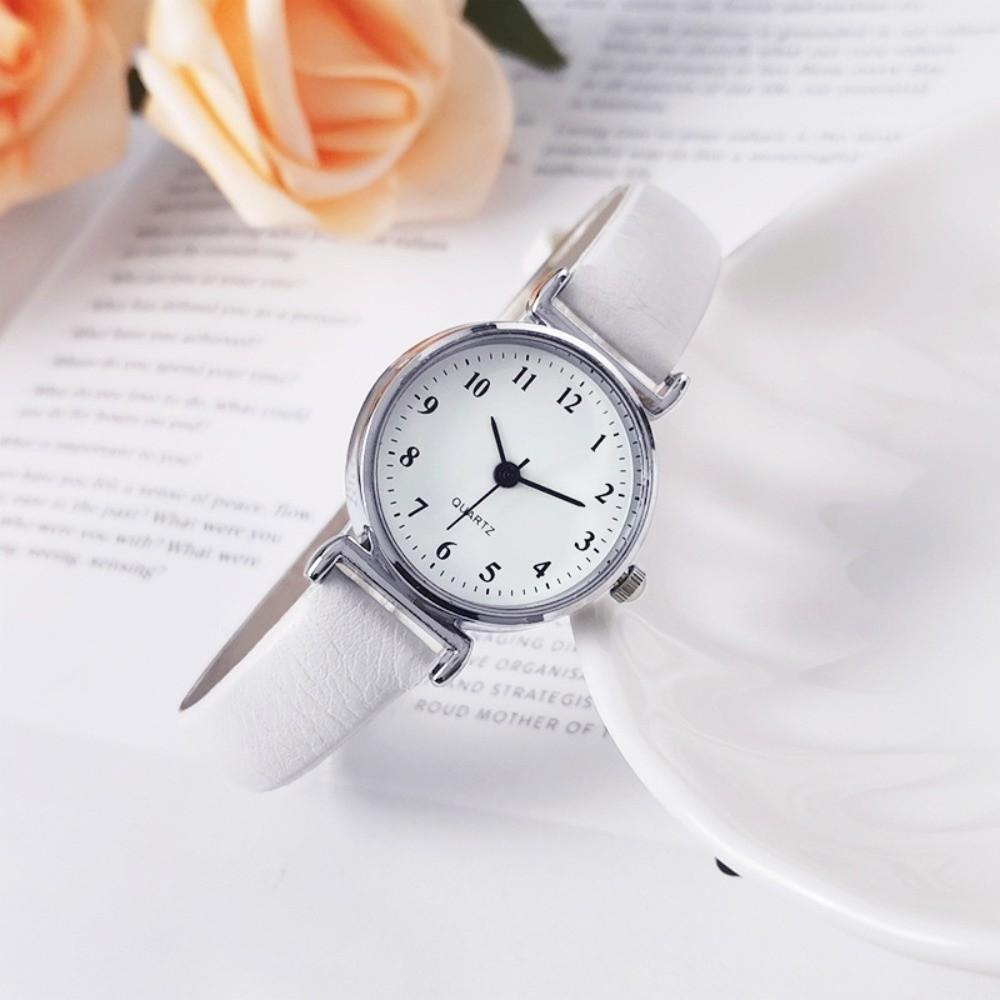 Stainless Steel Quartz Watch PU Leather Strap Ladies Wristwatches Fashion Women Watch Gifts