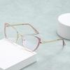 6217 Anti-Blue Light Simple And Versatile Personality Flat Glasses, New European And American Metal Large-Frame Cat Eye Glasses