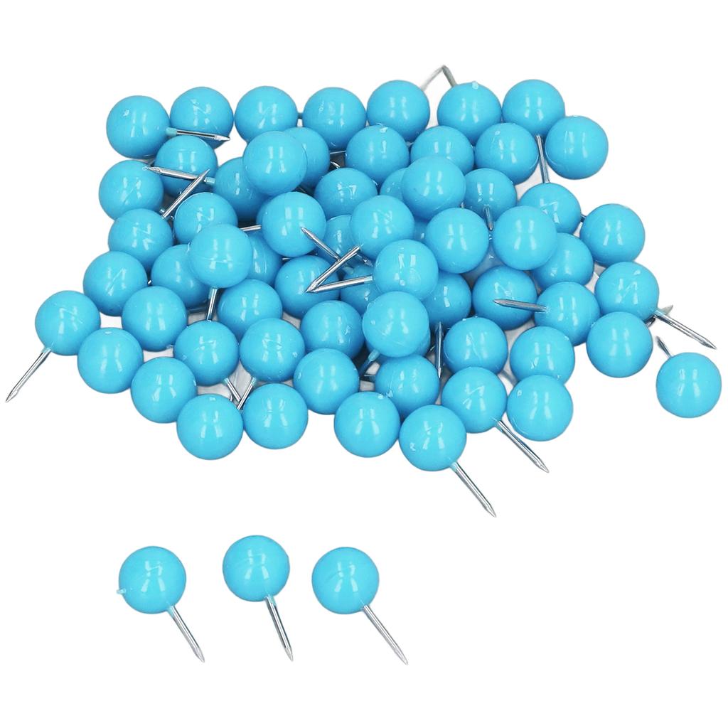 100 шт. кнопок, кнопок, стальных пластиковых декоративных кнопок для разметки пробковых досок 9,5x20 мм, синих