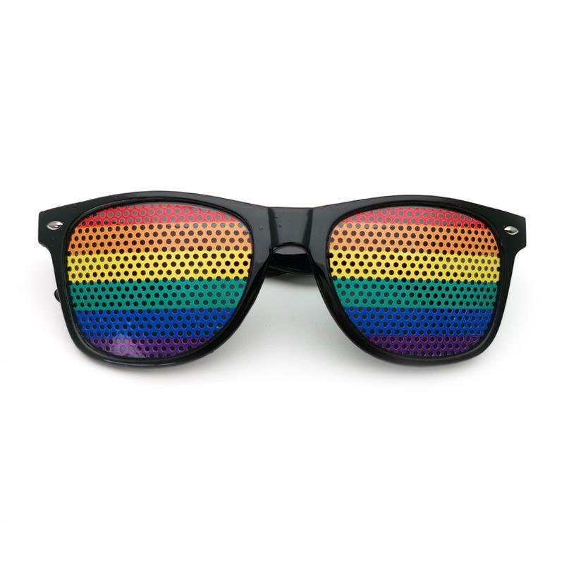 Rainbow sticker sunglasses small hole sunglasses rice nail German flag sunglasses