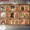 WARNING Overly Affectionate Pet On Duty Vintage Metal Tin Signs Bar Pub Home Garden Decorative Plate Dog Posters Wall Decor N335
