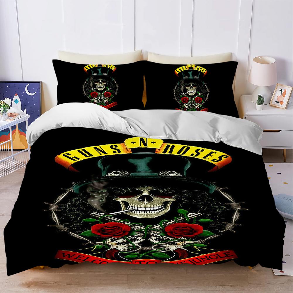 Комплект постельного белья с принтом G-Guns N Roses GNR, мягкий, 3 предмета, для лета, удобный, студенческое общежитие, дом, детская кровать, бестселлер