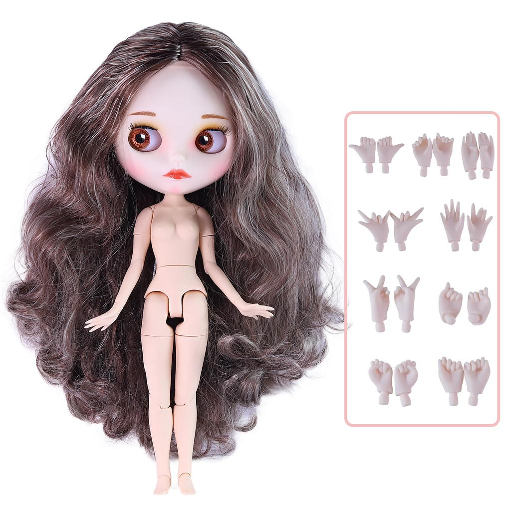 ICY Fortune Days 30cm Doll Body Only, Cute Practice Doll BJD with 4-Color Eye Changes, Wig Change, and Hand Changes
