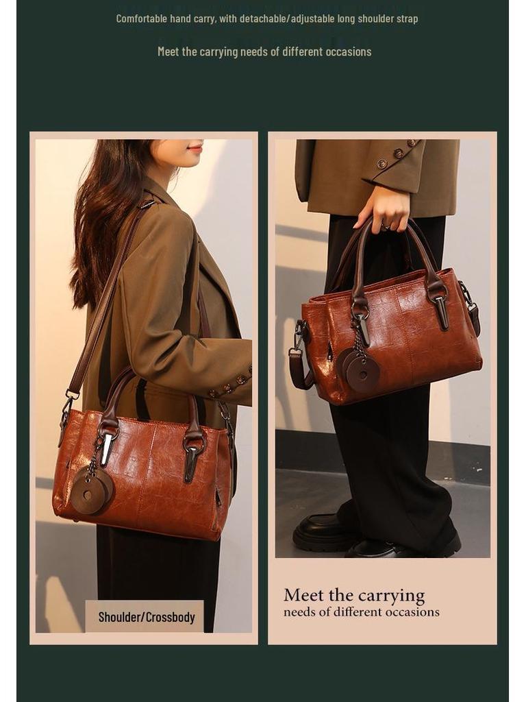 Гонконг 2025 Ретро Колорблок Ручная Кроссбоди Большая Вместимость Сумка-Подушка для Женщин