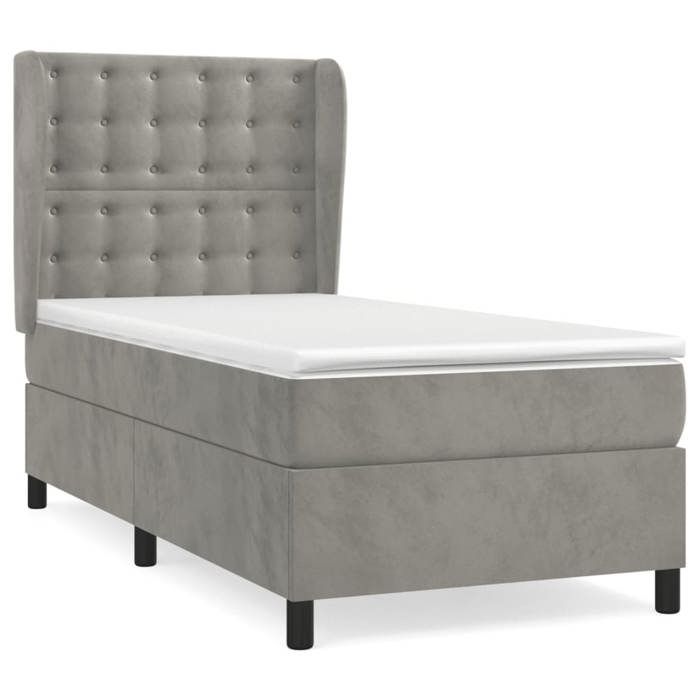 Maison Exclusive - Sommier à lattes de lit et matelas Gris clair 80x200 cm Velours