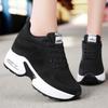 Women's Autumn Breathable Mesh Dance Sneakers: Inner Height Boost, Air Cushion, Soft Sole