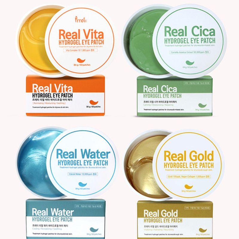 Prreti Гидрогелевые патчи для глаз Real Vita/Gold/Cica/Water (60 листов, 2 упаковки)