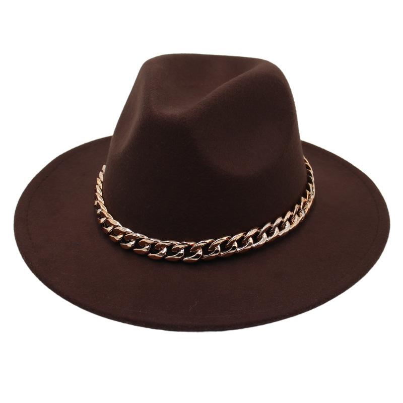 Шляпа-котелок с цепочкой, джазовая шляпа для мужчин и женщин, фетровая шляпа Джексона, сценическая твидовая шляпа