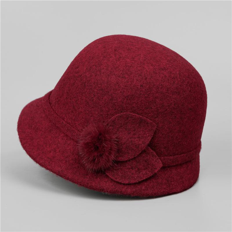 Осенне-зимняя шляпа женская шерстяная шляпа-котелок утолщенная теплая шляпа