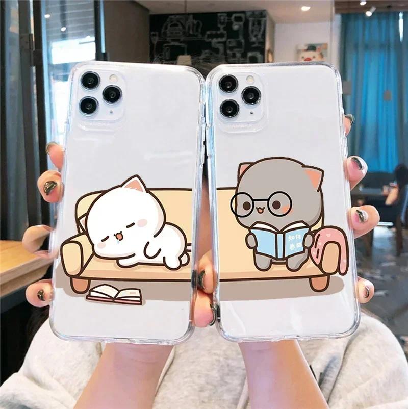 Смешная пара кошек funda чехол для телефона Для iPhone 17 16 15Pro Max 11 12 13 14Pro Plus Ударопрочный coque iphone Чехол Бампер