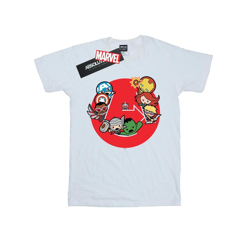 Marvel Mens Kawaii Avengers Ready Steady War T-Shirt