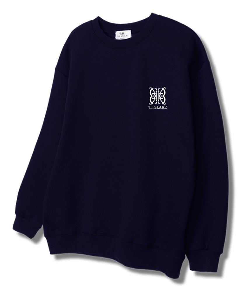 TI.GLAKE Big Logo Story Sweatshirt Navy [Fleece Lining]