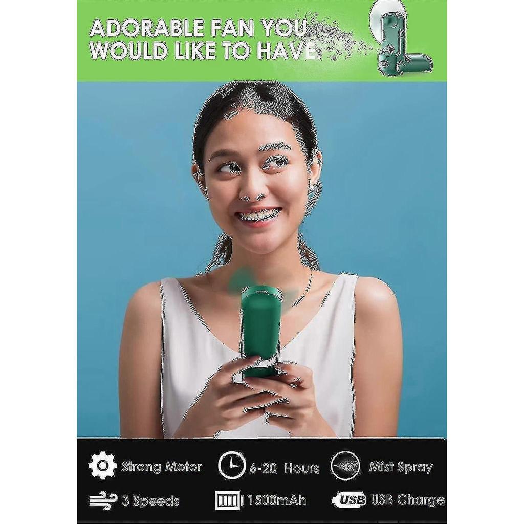 3 In 1 Portable Mini Handheld Fan Misting Fan, Rechargeable Battery Operated And 3 Adjustable Speed[6-13-20 Working Hours]