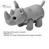 Movable Rhino Figurine 3D Printed Knitted Rhinoceros Figurine, Mini Fidget Toy with Desktop Accessory Joints, Wild Animal Collectible Figure for Desk