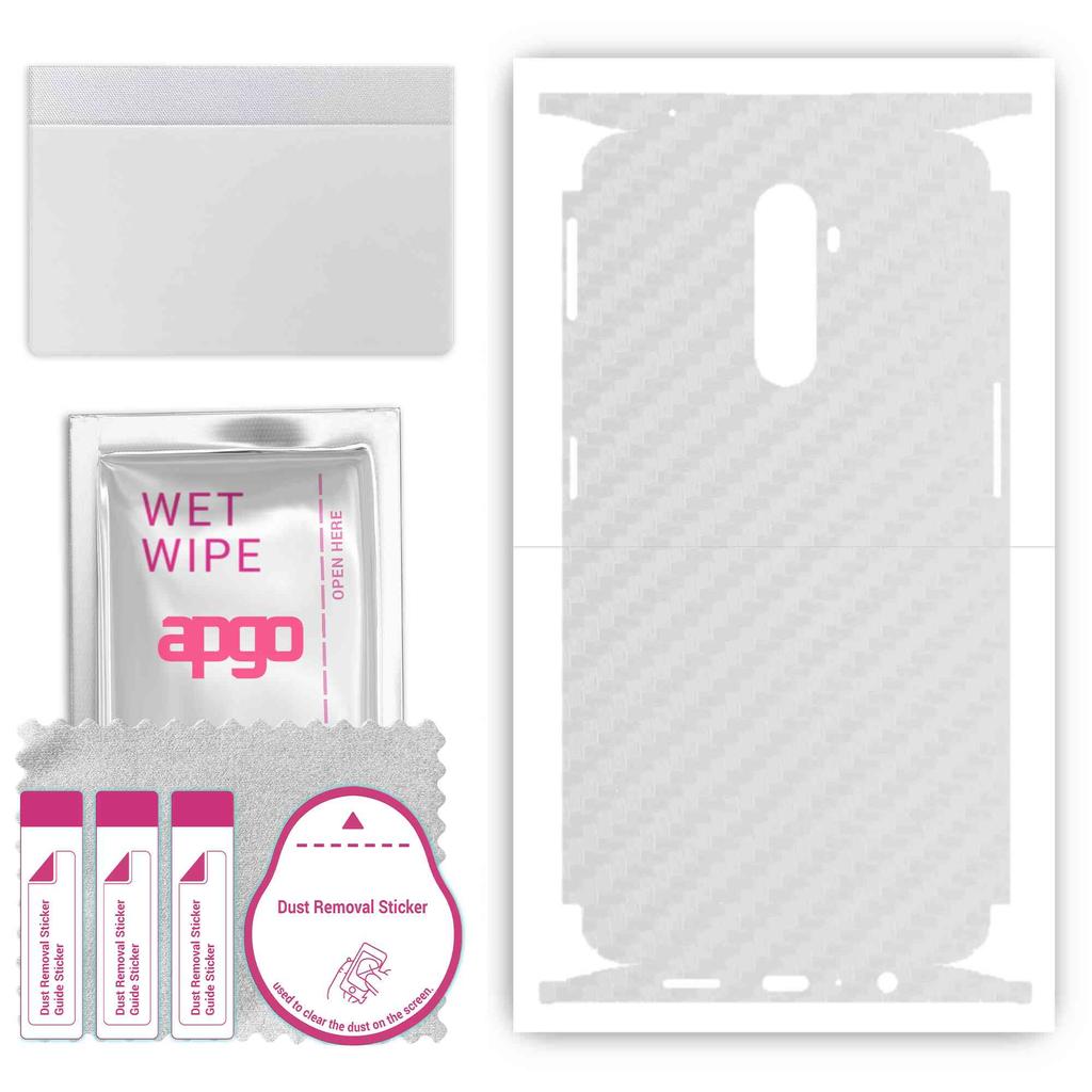 apgo Protective Skin Sticker for the Back+sides Compatible with Realme X2 Pro, Full Wrap Film, Foil, Vinyl - Pattern Transparent Carbon