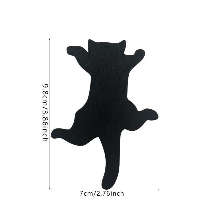 Cute Wooden Door Frame Decor, Farmhouse Black Cat Silhouette Hanging Ornament, Home Doorway Wall Art Decoration