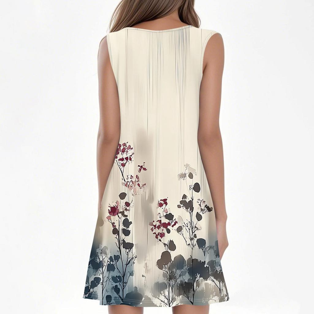 Женские летние платья с круглым вырезом, плиссировкой спереди, без рукавов, карманами, сарафаном, повседневным платьем