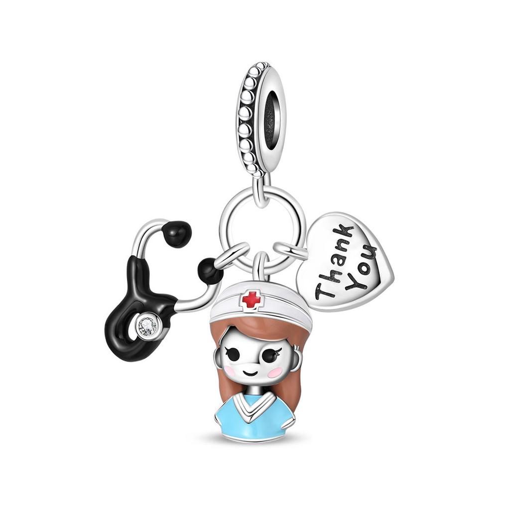 DIY Bracelet Charms Tooth Pill Medicine Box Ambulance Nurse Theme Beads For Jewelry Making
