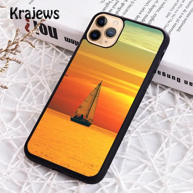Krajews парусник лодка красочный чехол для телефона чехол для iPhone 14 5 SE 6s 7 8 plus X XR XS 11 12 13 pro max Samsung S21 S22ultra